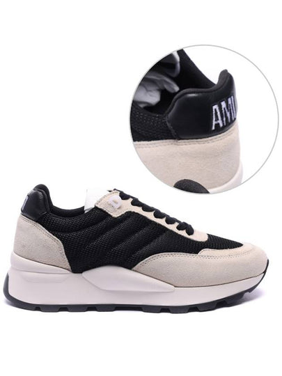 Spring Leather Low Top Sneakers Black - AMI - BALAAN 2