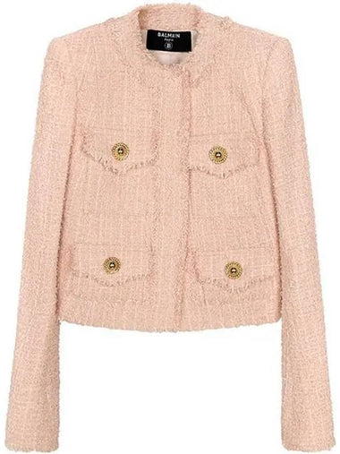 Nude Tweed Crop Jacket CF1SK595 XF91 0DX 1209330 - BALMAIN - BALAAN 1