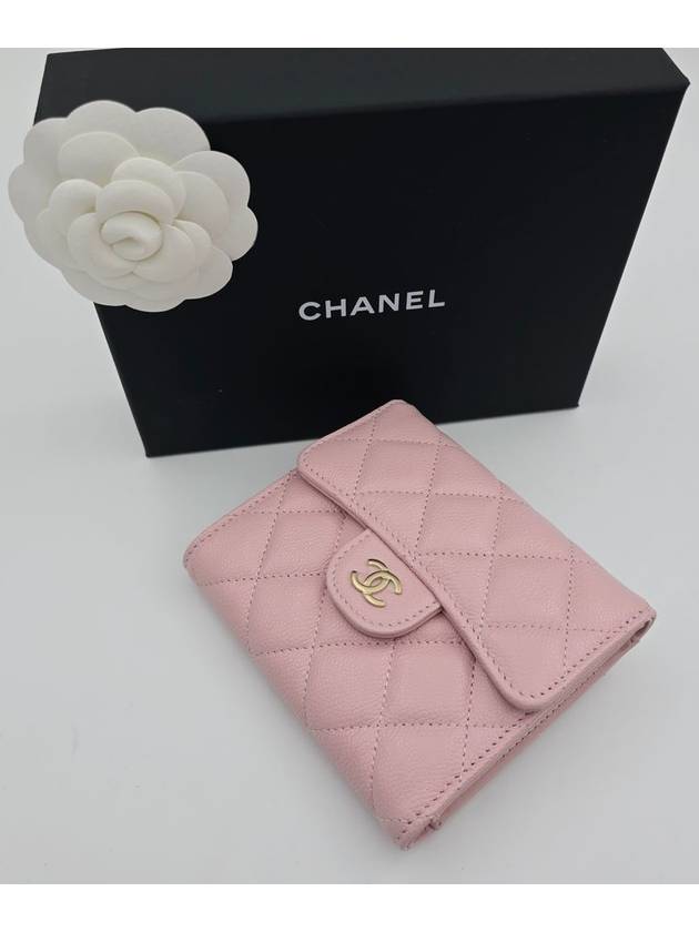 Classic snap flap bi fold wallet light pink AP0231 - CHANEL - BALAAN 6