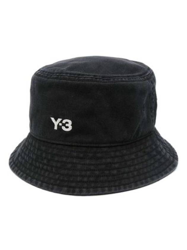 Embroidered Logo Bucket Hat Black - Y-3 - BALAAN 1