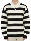 Men's Striped Cotton Polo Shirt Ivory Black - GUCCI - BALAAN 2