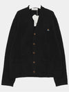 V Neck Cotton Cardigan Black - VIVIENNE WESTWOOD - BALAAN 4