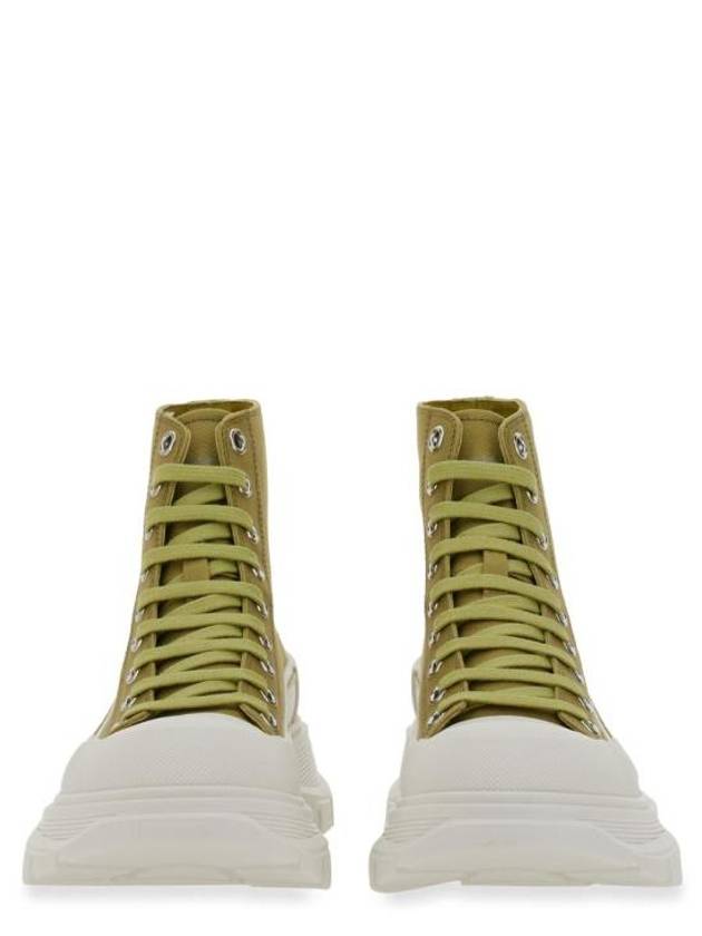 Women's Tread Slick High Top Sneakers Green - ALEXANDER MCQUEEN - BALAAN 3