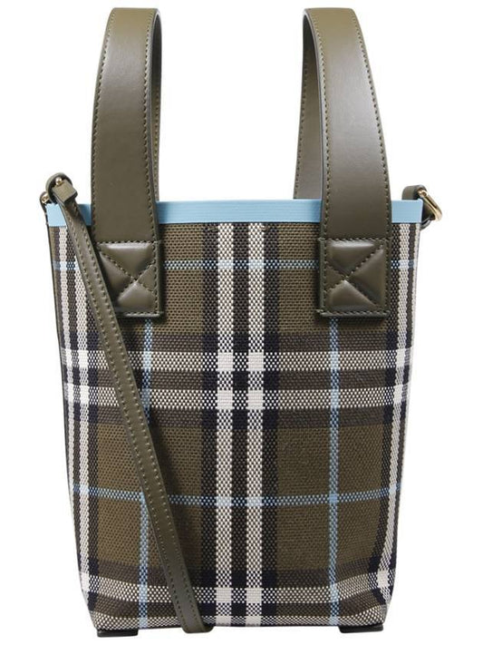 Mini London Check Tote Bag Olive - BURBERRY - BALAAN 1