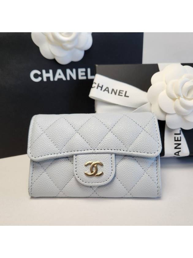 Classic Tiktok Light Blue Caviar Gold Logo Ktoktok AP0214 - CHANEL - BALAAN 9