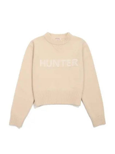 Logo Crop Sweater Smooth Pebble HBW0003AKZSMP - HUNTER - BALAAN 1