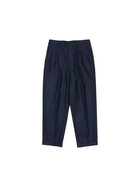 Men's Carrot Fit Turn-Up Straight Pants Blue - AMI - BALAAN 1