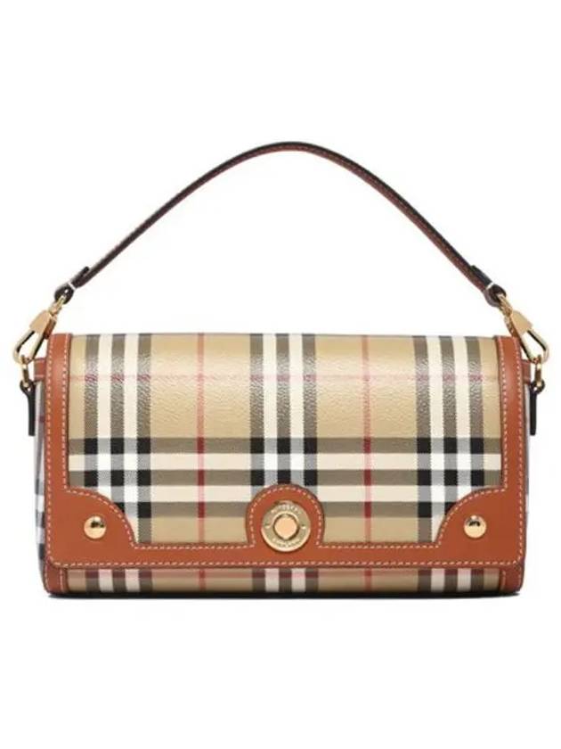 Women's Check Leather Top Handle Shoulder Bag Beige - BURBERRY - BALAAN 2