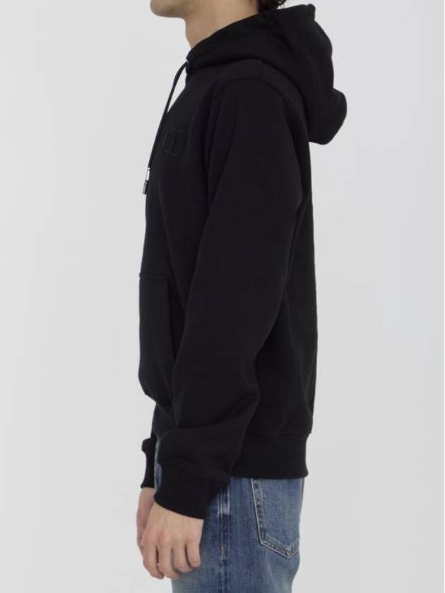 Cd Icon Embroidered Cotton Hoodie Black - DIOR - BALAAN 4