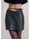 Vegan Leather Mini Skirt Dark Green - UNMUTE - BALAAN 8