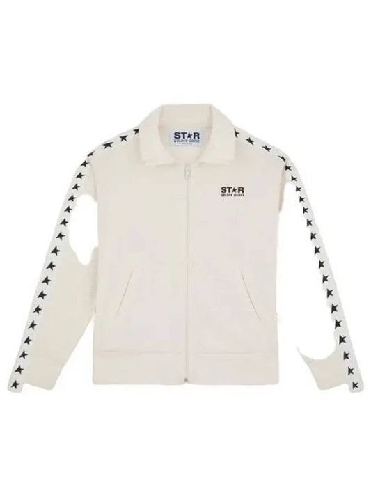 Women's Star Printing Track Zip-Up Jacket White - GOLDEN GOOSE - BALAAN.