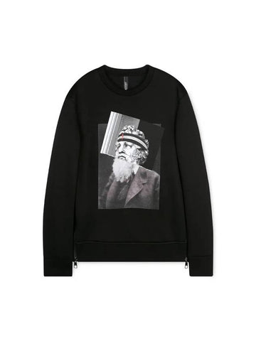 Men's Poseidon Print Sweatshirt Black - NEIL BARRETT - BALAAN 1