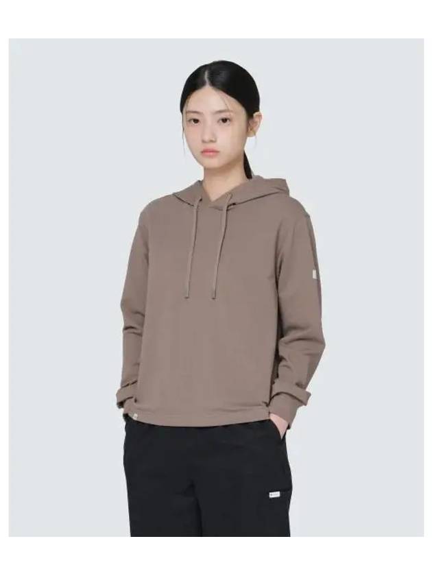 Basic Women s Semi Cropped Hooded Sweatshirt S24FWFHD11 Cocoa - SNOW PEAK - BALAAN 1