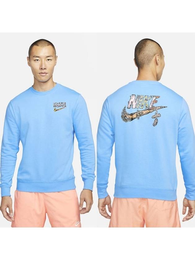 NSW Crewneck Sweatshirt Blue - NIKE - BALAAN 2