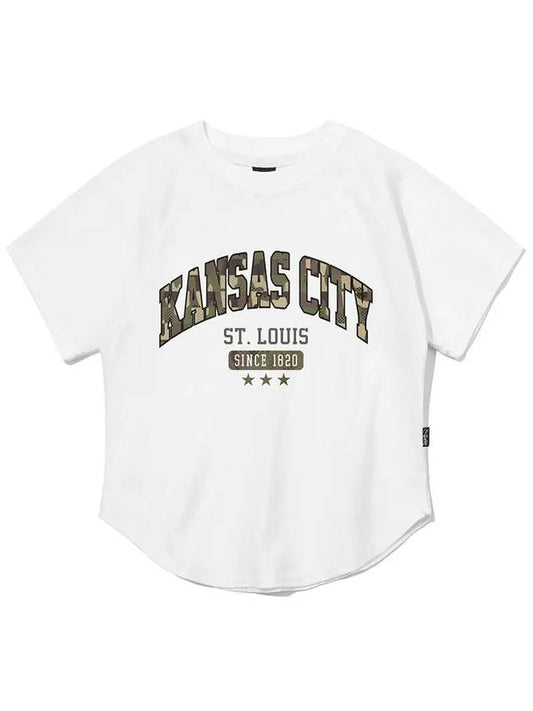 Pre-order delivery on May 31st Kansas City Camo Crop Short Sleeve T-Shirt White - CRUMP - BALAAN 1