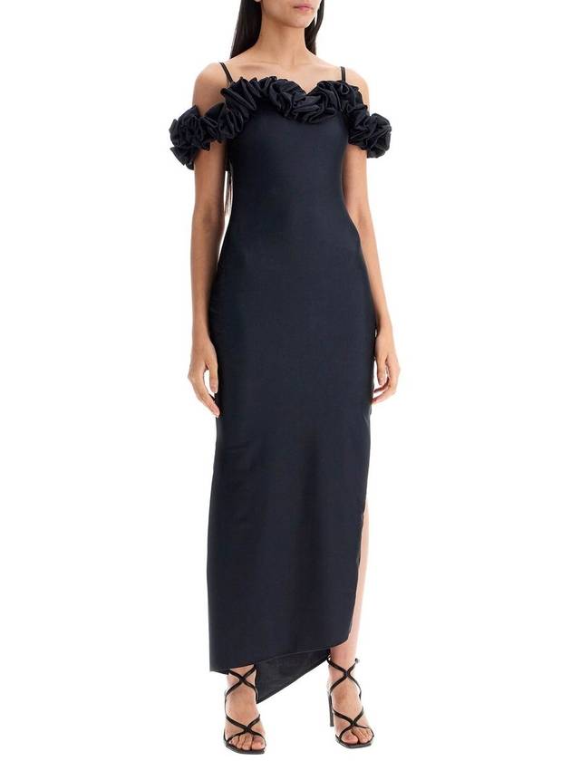 Long Black Dress With Ruffles In Stretch Fabric Woman - COPERNI - BALAAN 2