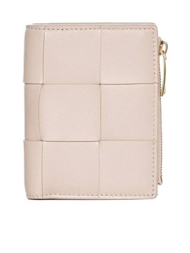 Cassette Zipper Bifold Half Wallet Light Pink - BOTTEGA VENETA - BALAAN 1