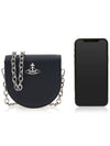 Saffiano Nano Saddle Shoulder Bag Black - VIVIENNE WESTWOOD - BALAAN 7