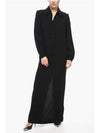 Women's Long Sleeve Shirt Long Dress Black - SAINT LAURENT - BALAAN 1