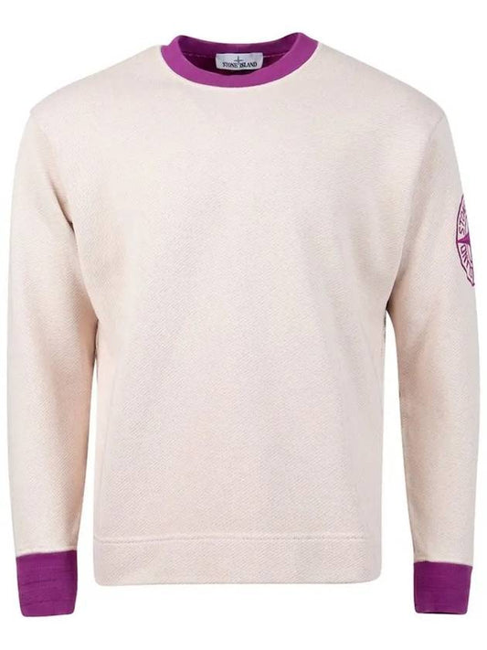 Embroidered Logo Two Tone Sweatshirt Purple Light Pink - STONE ISLAND - BALAAN 2