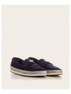 Triangle Logo Suede Loafers Navy - PRADA - BALAAN 2