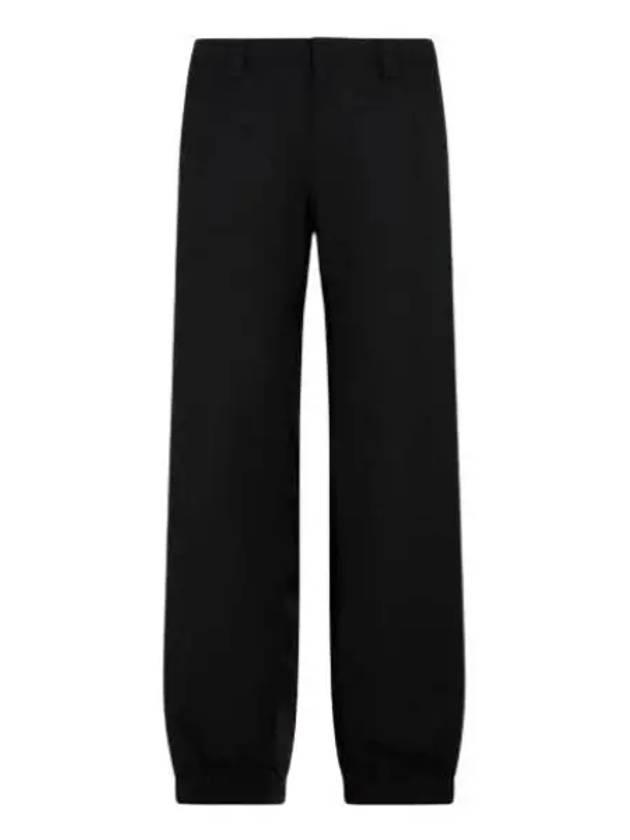 Triangle Logo Wool Straight Pants Black - PRADA - BALAAN 2