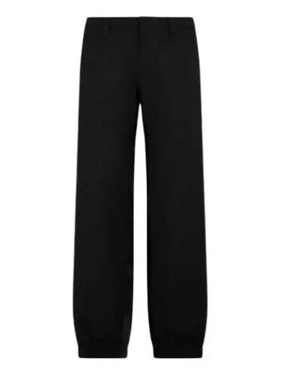 Triangle Logo Wool Straight Pants Black - PRADA - BALAAN 2