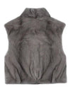 Women s Mink Vest 1034LXGL GREY - BLACK&WHITE - BALAAN 2