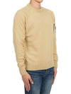 Lens Wappen Classic Crew Neck Wool Knit Top Beige - CP COMPANY - BALAAN 4