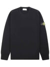 Men's Wappen Patch Crew Neck Wool Knit Top Black - STONE ISLAND - BALAAN 2