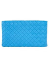 Intrecciato Small Clutch Bag Blue - BOTTEGA VENETA - BALAAN 2