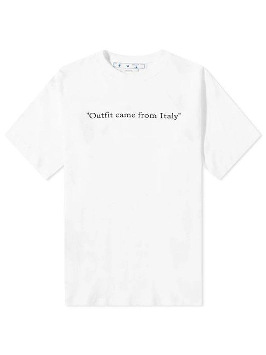 Lettering Print Short Sleeve T-Shirt White - OFF WHITE - BALAAN 1