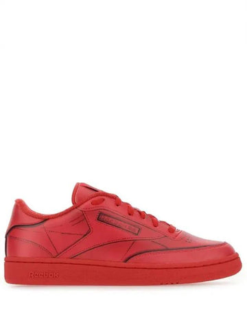 Reebok Club C Leather Low Top Sneakers Red - MAISON MARGIELA - BALAAN.