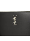 Monogram Silver Logo Clutch Bag Black - SAINT LAURENT - BALAAN 8