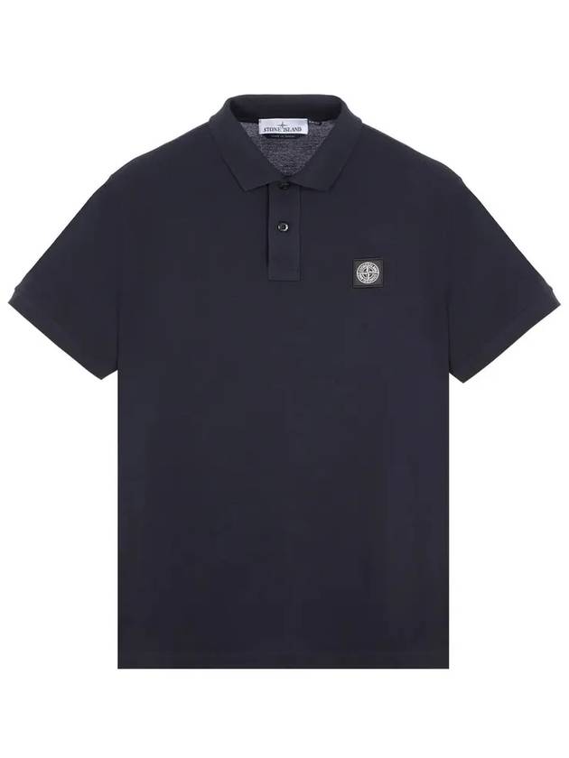 Pique Stretch Cotton Short Sleeve Polo Shirt Navy - STONE ISLAND - BALAAN 5