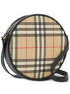 Lewis Check Pattern Round Cross Bag Beige - BURBERRY - BALAAN 5