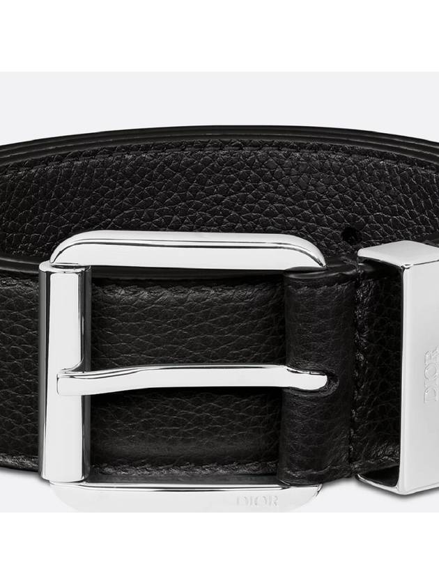 Engraved Loop Leather Belt Black - DIOR - BALAAN 5