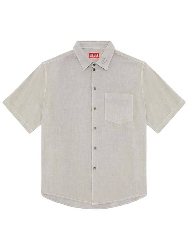 Linen Short Sleeve Shirt A128540LIAL - DIESEL - BALAAN 2