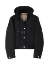 Diamond Quilted Crop Hoodie Jacket Black - BURBERRY - BALAAN 2