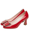 Tre Slim Enamel Pumps Heel Red - ROGER VIVIER - BALAAN 1