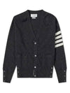 Men's Diagonal Classic Cashmere Cardigan Dark Grey - THOM BROWNE - BALAAN 2