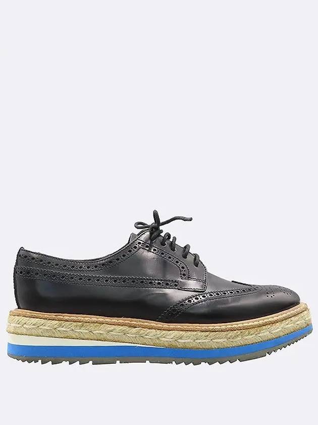 Black Color Wingtip Clipper Women s Shoes - PRADA - BALAAN 3