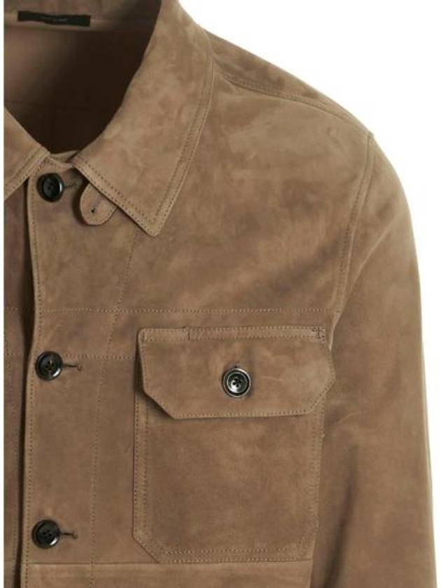 Micro Light Suede Jacket Brown - TOM FORD - BALAAN 4