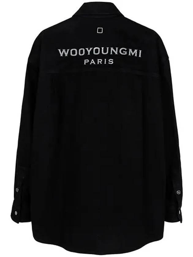 Back Logo Denim Cotton Long Sleeve Shirt Black - WOOYOUNGMI - BALAAN 3