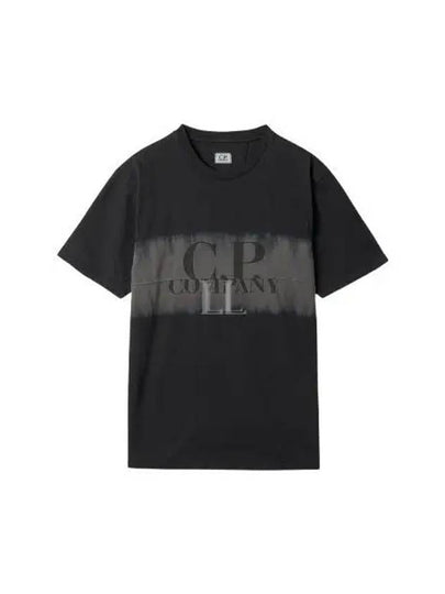 Vintage Washing Logo Cotton Short Sleeve T-Shirt Black - CP COMPANY - BALAAN 2