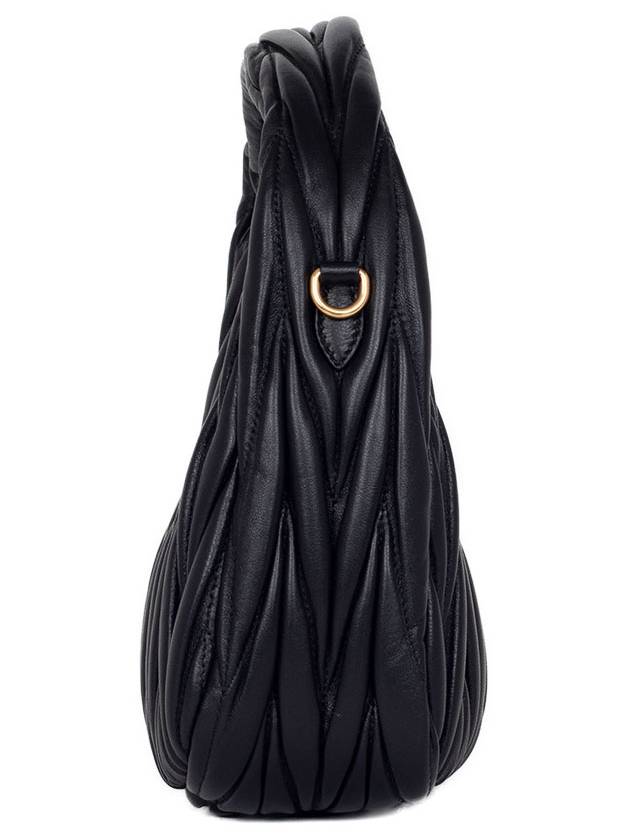 Wander Materasse Nappa Leather Mini Hobo Tote Bag Black - MIU MIU - BALAAN 4