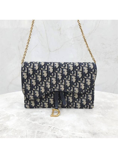 Lux You Oblique Jacquard Saddle Chain Pouch Bag S5620CTZQ - DIOR - BALAAN 1