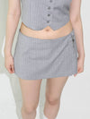 Pinstripe Skirt with Shorts GRAY - CLUT STUDIO - BALAAN 4
