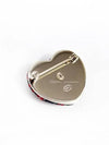 CC Tweed Heart Check Brooch Red - CHANEL - BALAAN 9