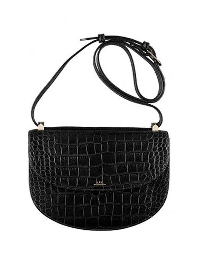 Geneve Quilted Crocodile Shoulder Bag Black - A.P.C. - BALAAN 1